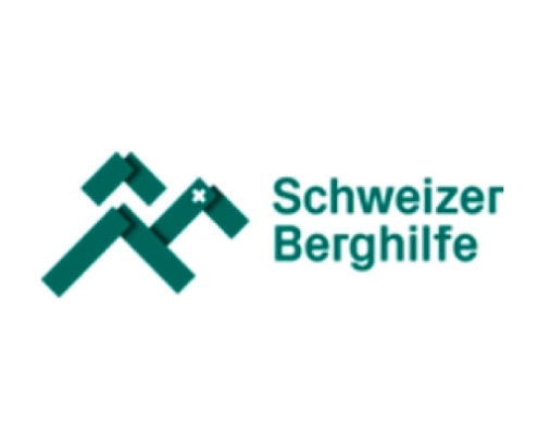 Grünes Logo der Schweizer Berghilfe auf weissem Untergrund.